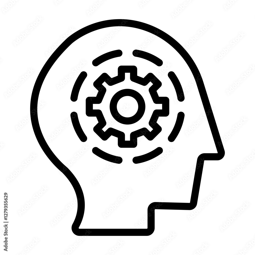 Brain Activity Vector Line Icon Design Brain Activity Vector Line Icon Design