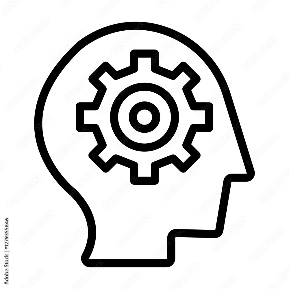 Cognitive Function Vector Line Icon Design Cognitive Function Vector Line Icon Design