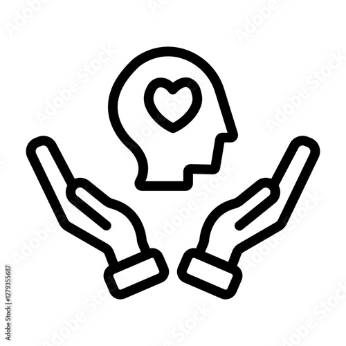 Psychological Support Vector Line Icon Design