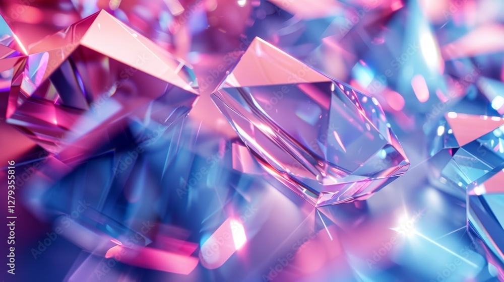Abstract wallpaper featuring geometric shapes with vibrant pink and blue hues, creating a futuristic and dynamic visual effect. Abstract wallpaper featuring geometric shapes with vibrant pink and blue hues, creating a futuristic and dynamic visual effect.
