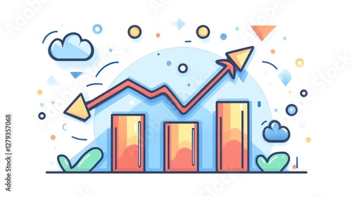 Upward Trend: Business Growth Chart Illustration