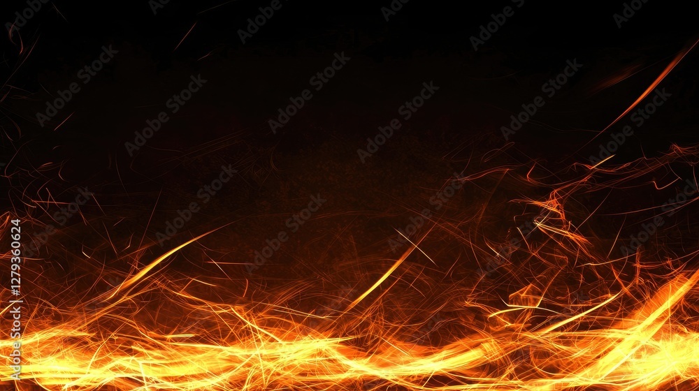 Abstract fire graphic, dark background, decorative Abstract fire graphic, dark background, decorative