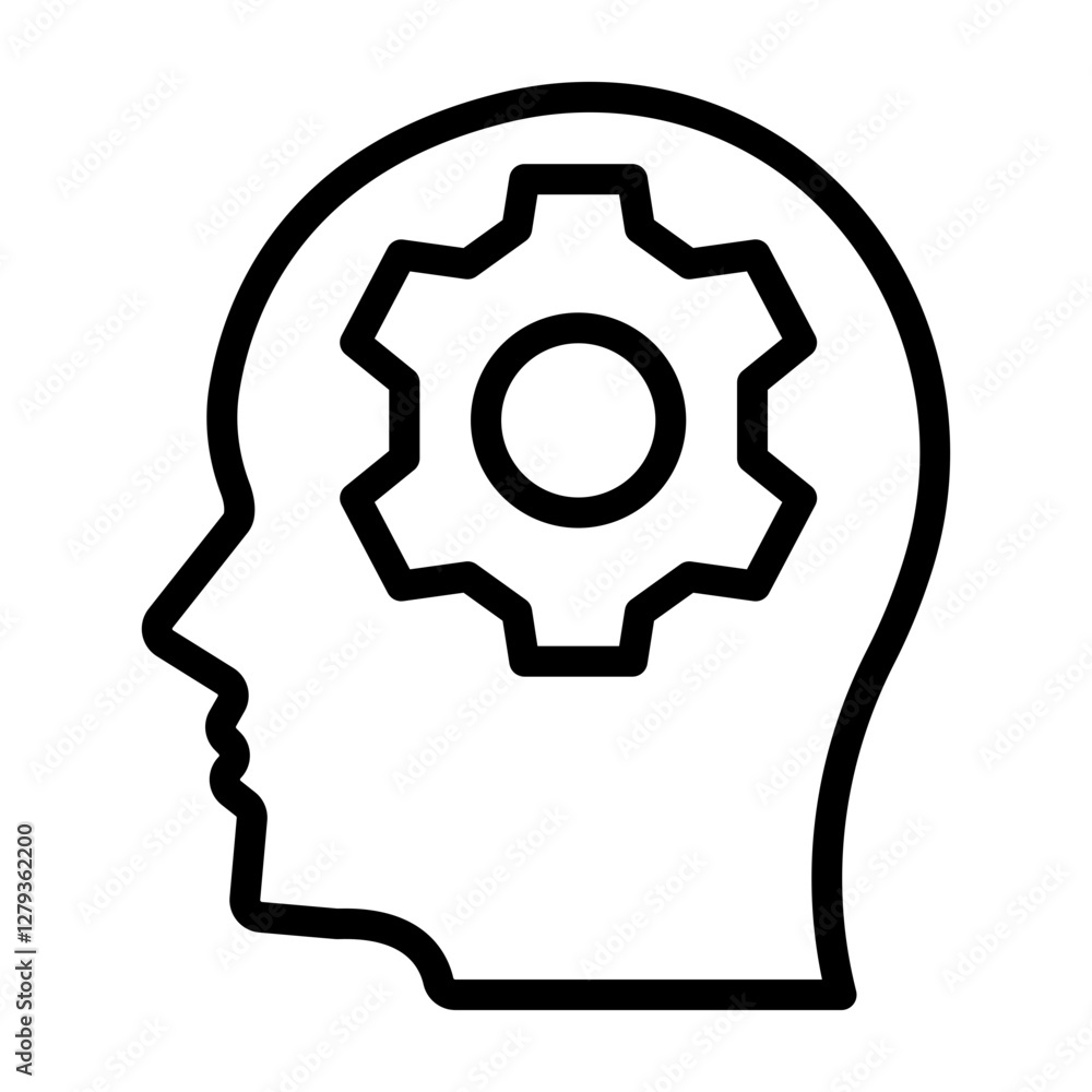 Cognitive Behavior Vector Line Icon Design Cognitive Behavior Vector Line Icon Design