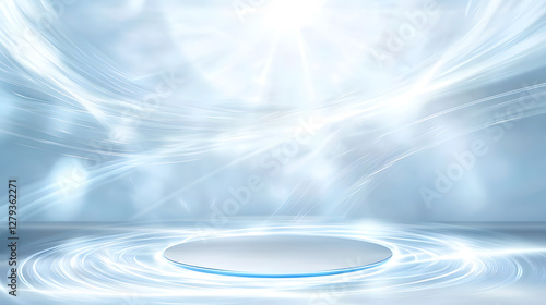 Dynamic light burst abstract art graphic design digital realm aerial view modern aesthetics for visual impact