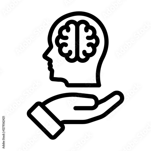 Psychological Support Vector Line Icon Design