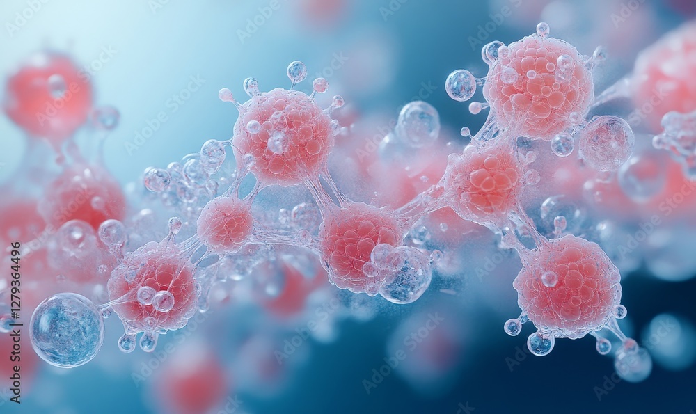 Obraz premium red blood cells in blue background