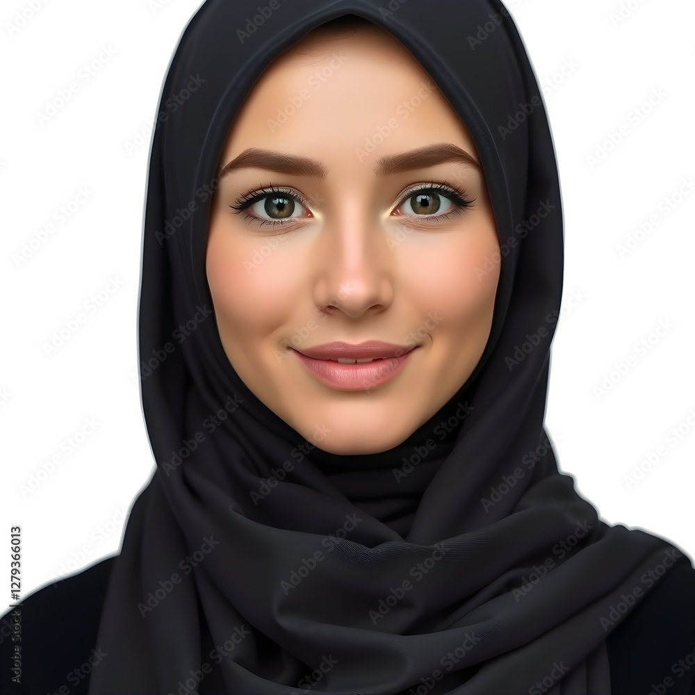 Naklejka premium Confident Beautiful Muslim Business Woman in Modern Office