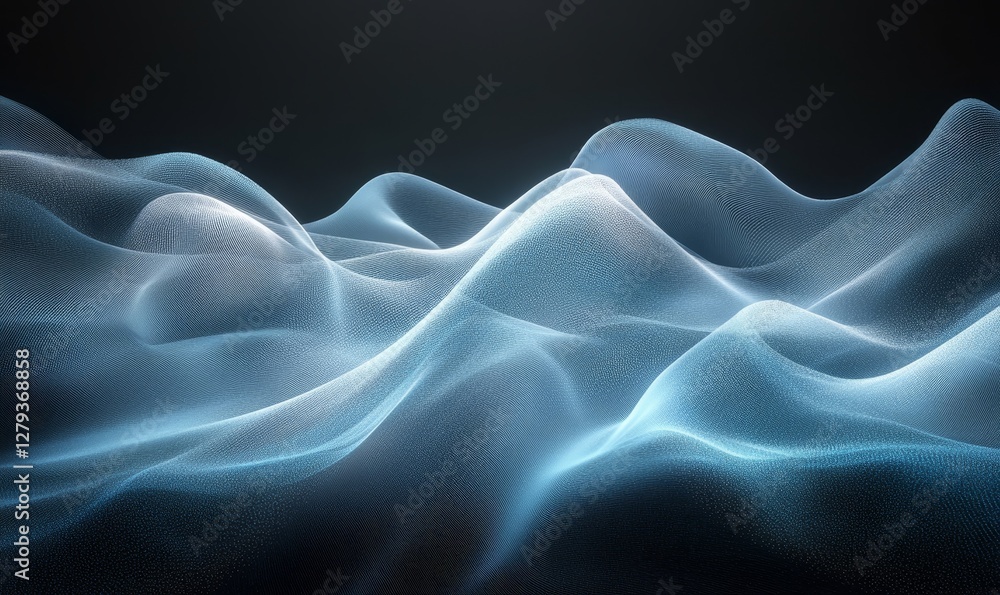 Fototapeta premium Dynamic Abstract Blue Waves with Smooth Curves and Gradient Motion Ideal for Modern Minimalist Backgrounds, Digital Design Projects, and Creative