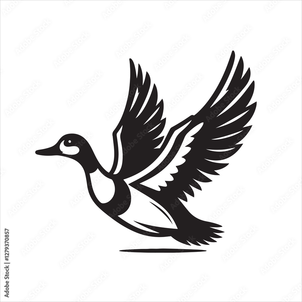 Obraz premium vector duck flying, sitting and howling