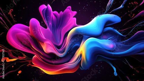 Plasma energy waves forming intricate fractal patterns