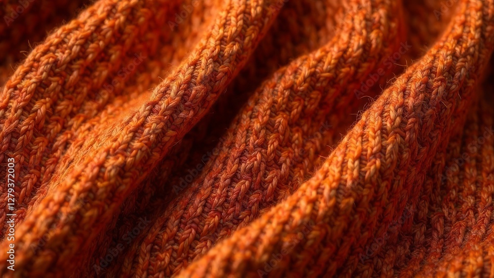 Texture, pattern of hand-knitted knitted fabric made from wool threads in the color of the year mocha mousse Texture, pattern of hand-knitted knitted fabric made from wool threads in the color of the year mocha mousse