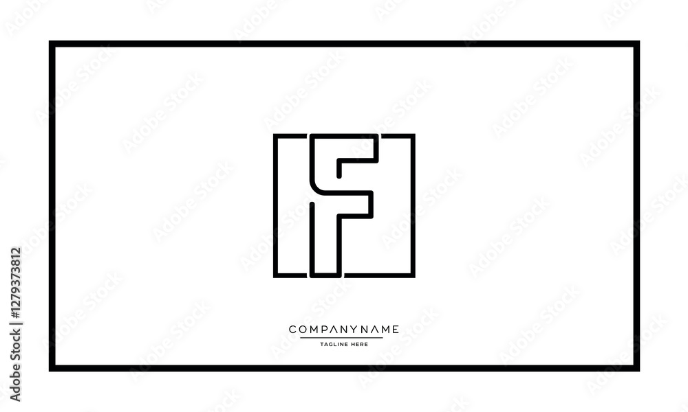 Obraz premium F, FF Alphabet letters logo vector icon