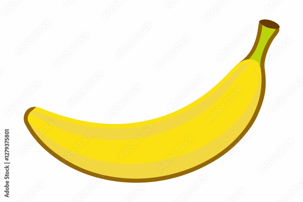 Banana on yellow background health food nature fruit logo symbol hand drawn cartoon illustration Banana on yellow background health food nature fruit logo symbol hand drawn cartoon illustration