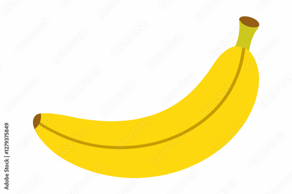 Banana on yellow background health food nature fruit logo symbol hand drawn cartoon illustration Banana on yellow background health food nature fruit logo symbol hand drawn cartoon illustration