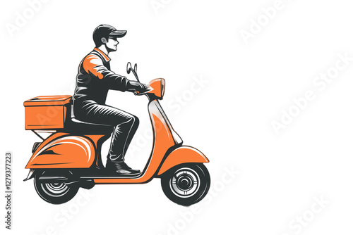 man on scooter delivering food