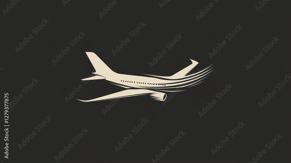 Elegant Airplane in Flight: Minimalist Air Travel Design Elegant Airplane in Flight: Minimalist Air Travel Design