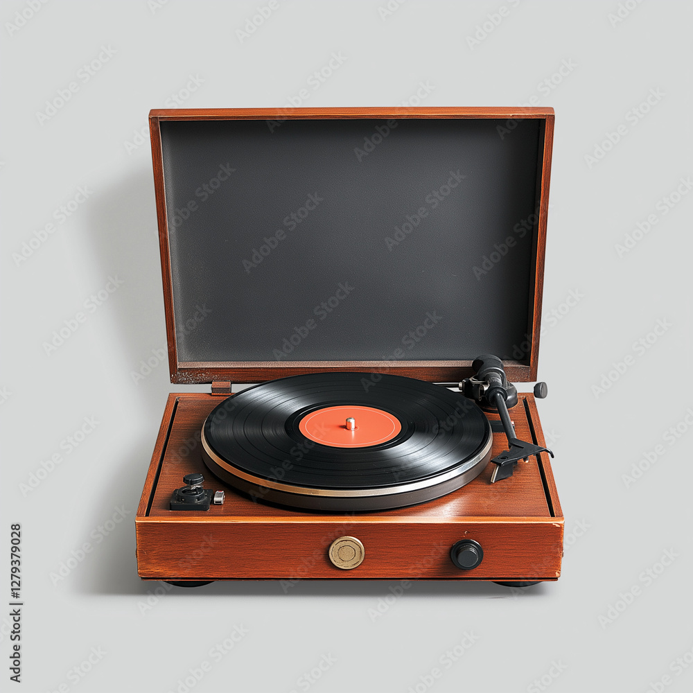 Fototapeta premium Record player Isolated on white Background