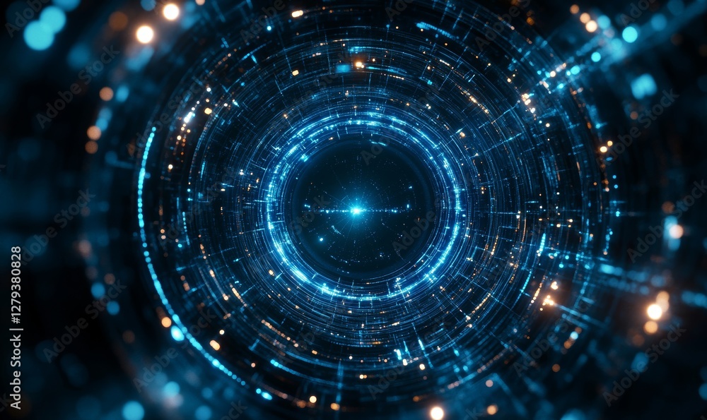 Futuristic Abstract Blue Geometric Lines and Shiny Circles on Dark Background - Modern Technological Design for Innovation and Digital Concepts Futuristic Abstract Blue Geometric Lines and Shiny Circles on Dark Background - Modern Technological Design for Innovation and Digital Concepts