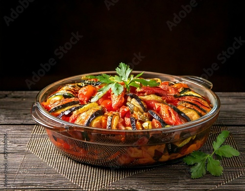 Ratatouille cuisiné dans un plat