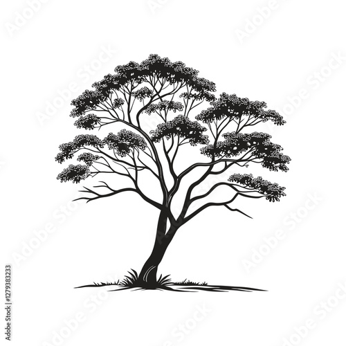 Rain tree isolated art and illustration