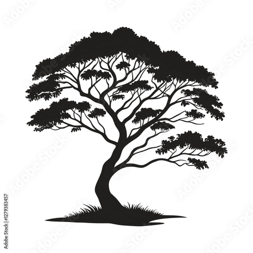 Rain tree isolated art and illustration