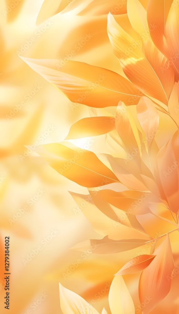 Fototapeta premium Elegant close up view of abstract golden leaves arrangement