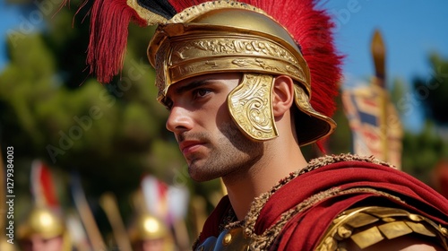 A historical reenactment event where actors relive famous battles between Rome and Greece.