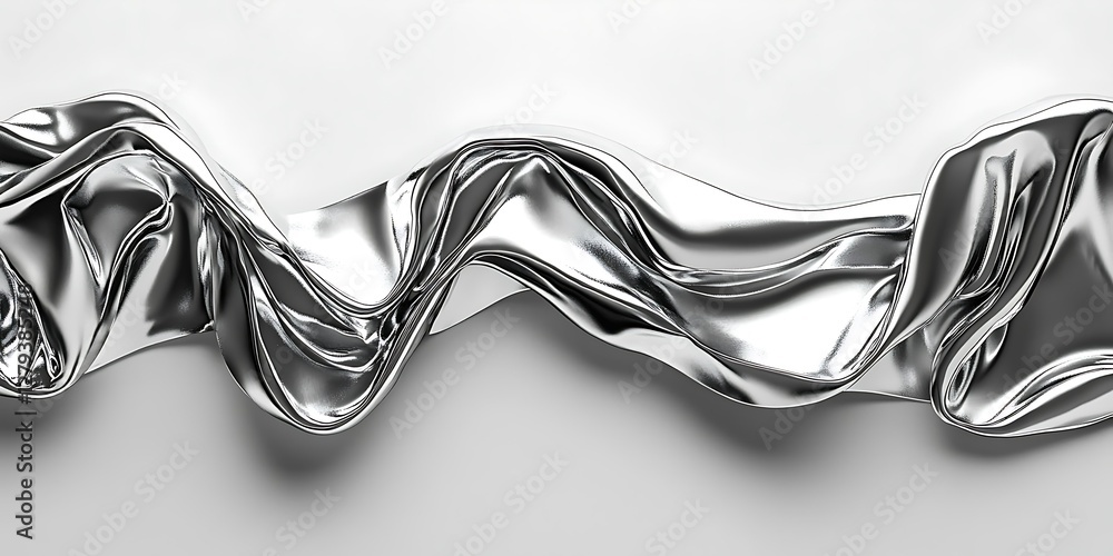 Obraz premium Abstract Silver Fabric Drape