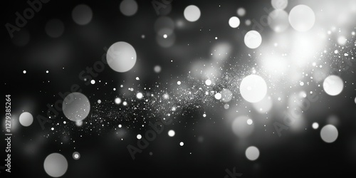 Bright swirling orbs creating a stunning abstract visual effect in black and white