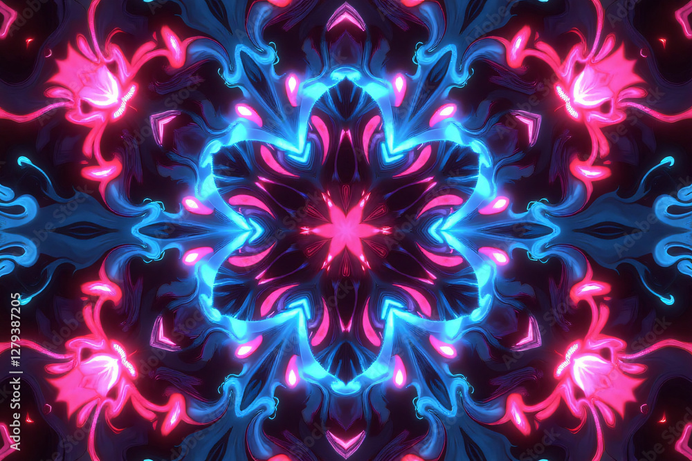 fractal, pattern, star, light, fractal, pattern, star, light,