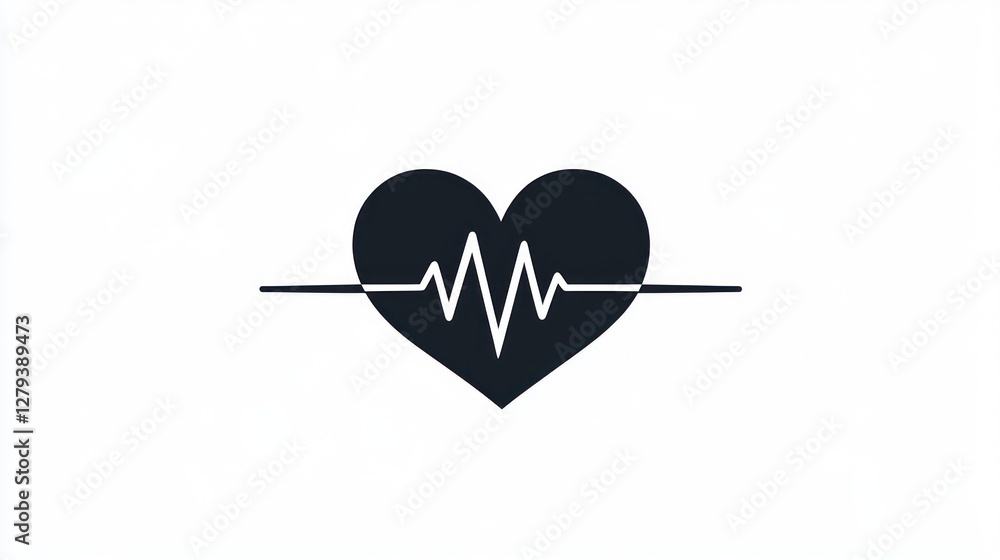 Heartbeat Icon: A Minimalist Heart Rate Monitor Graphic Design Heartbeat Icon: A Minimalist Heart Rate Monitor Graphic Design