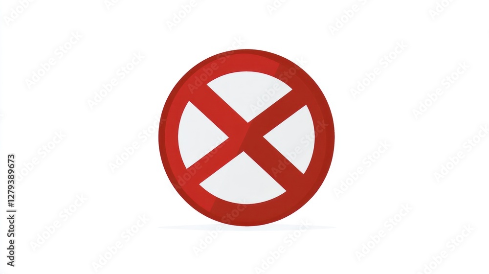Red Circle Cross Prohibition Sign: A Simple Graphic Representation of Restriction or Ban Red Circle Cross Prohibition Sign: A Simple Graphic Representation of Restriction or Ban