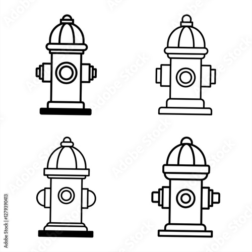 Classic Fire Hydrant Silhouette Vector Icon Set High-Resolution Download.