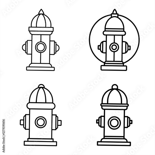 Classic Fire Hydrant Silhouette Vector Icon Set High-Resolution Download.