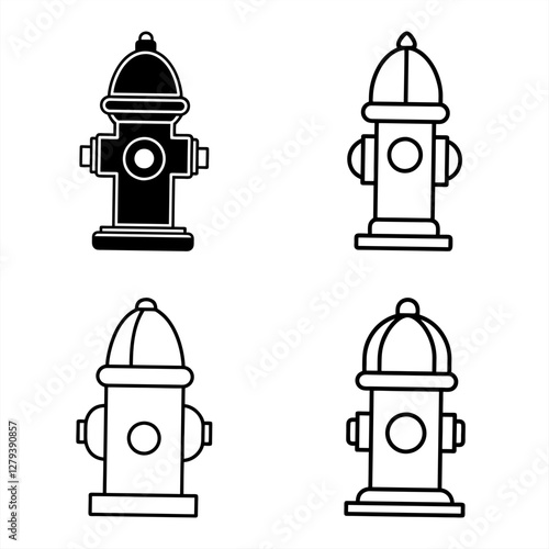 Classic Fire Hydrant Silhouette Vector Icon Set High-Resolution Download.