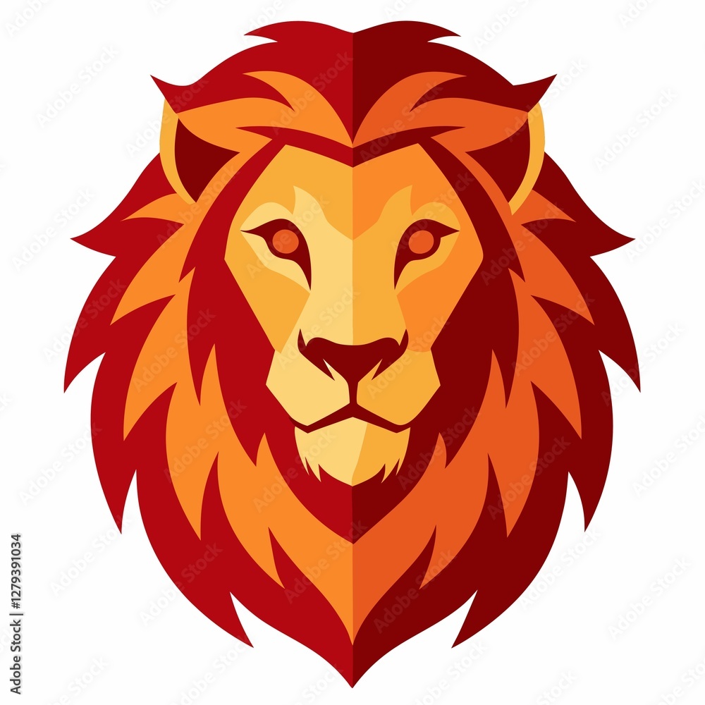 Fototapeta premium lion head vector isolated on white background