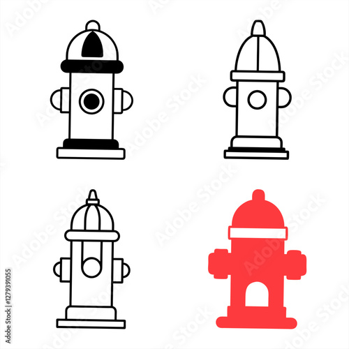 Classic Fire Hydrant Silhouette Vector Icon Set High-Resolution Download.