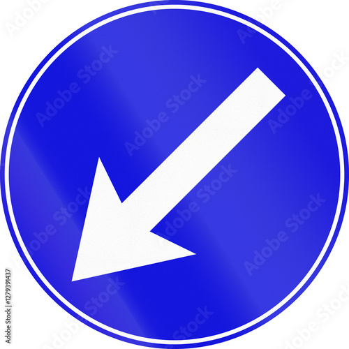 Israel mandatory road sign - keep left Free Download Israel mandatory road sign - keep left - GFXLoad