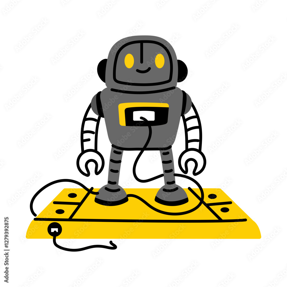 Obraz premium Bot charging device illustration in flat style