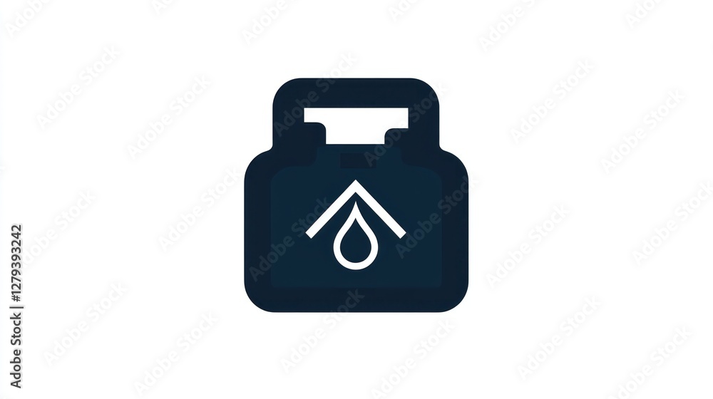 Dark Blue Container Icon: Liquid Storage Symbol Dark Blue Container Icon: Liquid Storage Symbol