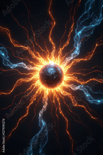 fire, lightning, light, energy