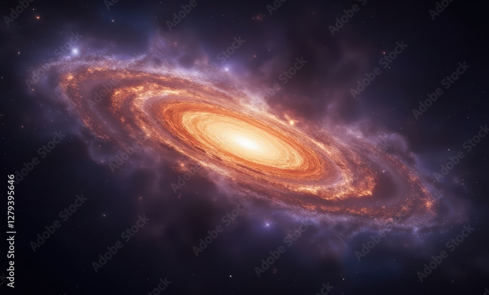 Stunning spiral galaxy in cosmic space Stunning spiral galaxy in cosmic space
