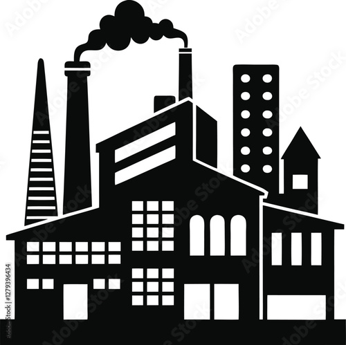 Industrial Factory Silhouette