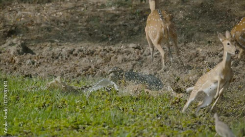 Wallpaper Mural Successful crocodile attack for prey Torontodigital.ca