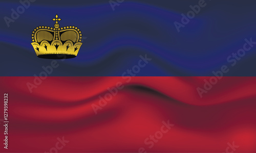 Flag of Liechtenstein. National symbol in official colors. Template icon. Abstract vector background.