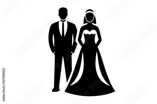 bride wedding icon silhouette