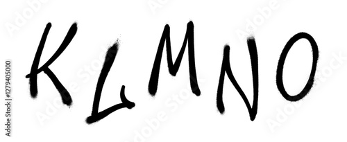 Graffiti spray font alphabet. Part 3. Vector illustration