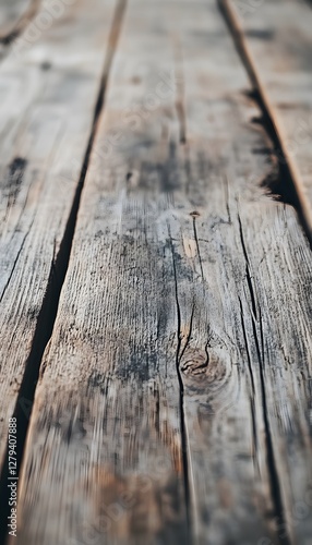Closeup of weathered wooden planks showcasing natural wood grain texture
