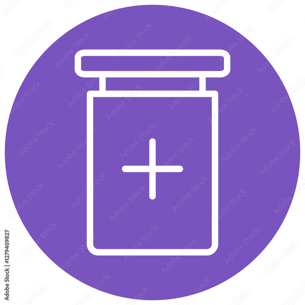 Obraz premium Pill Bottle Color Circle Icon