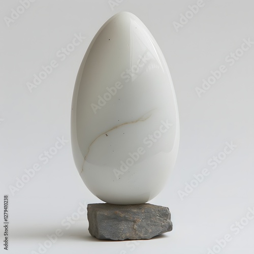 Elegant Minimalist Marble Sculpture - Sleek and Refined 3D Artwork photo